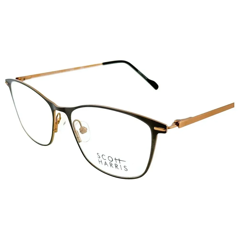 Scott Harris SH744 Womens Metal Eyeglass Frame C2 Charcoal Rose Gold 54-16